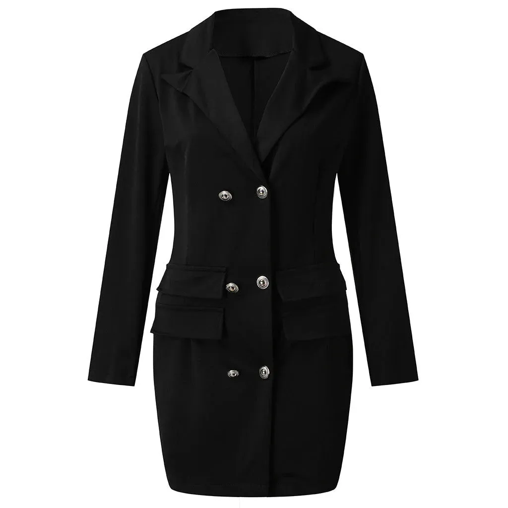 Blazer Belle™ | Women's Double Breasted Blazer Dress | Tailored Fit, Stylish Design, Versatile for Day & Night Wear