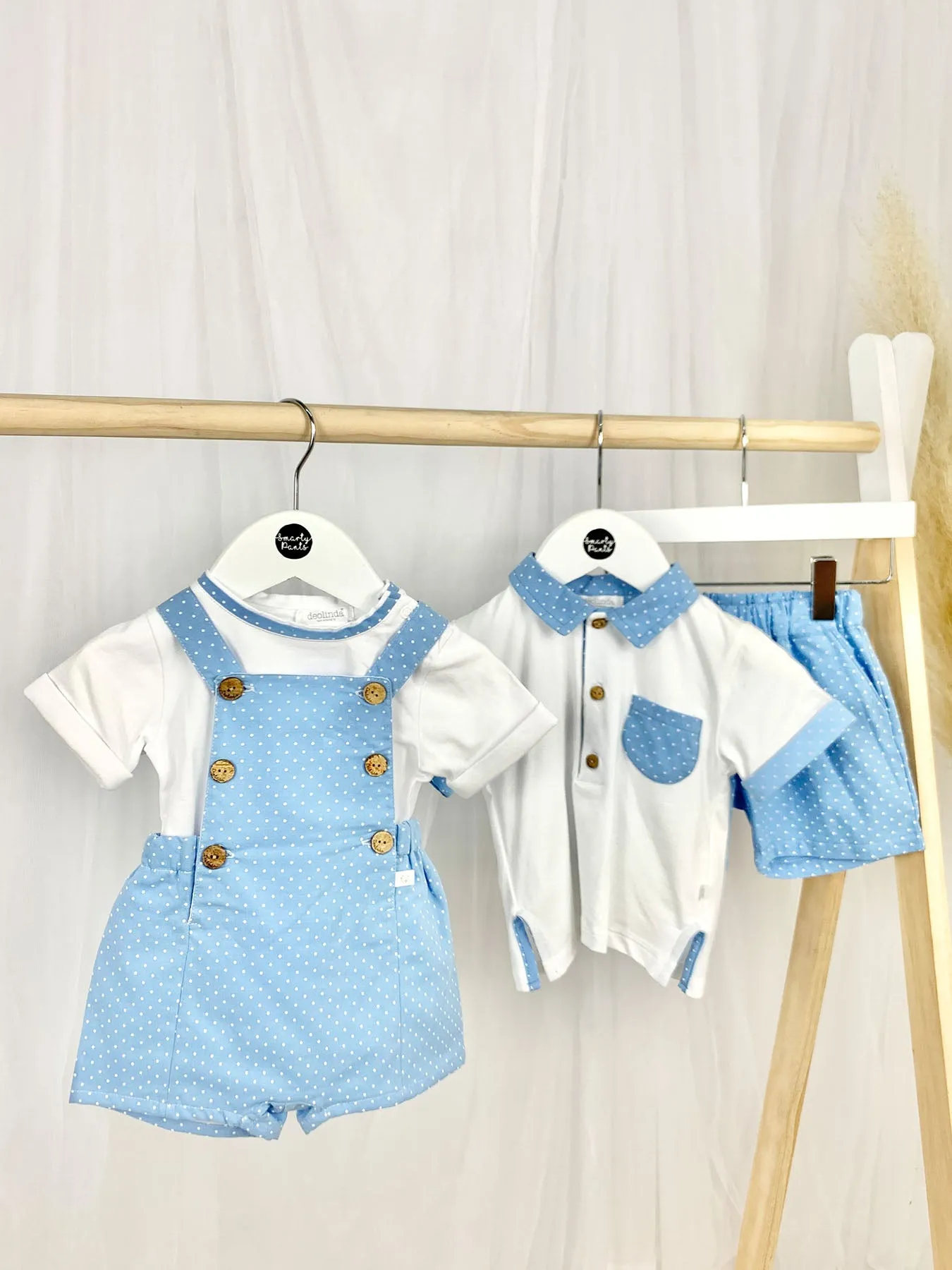 Blue & White Spotty Short Set