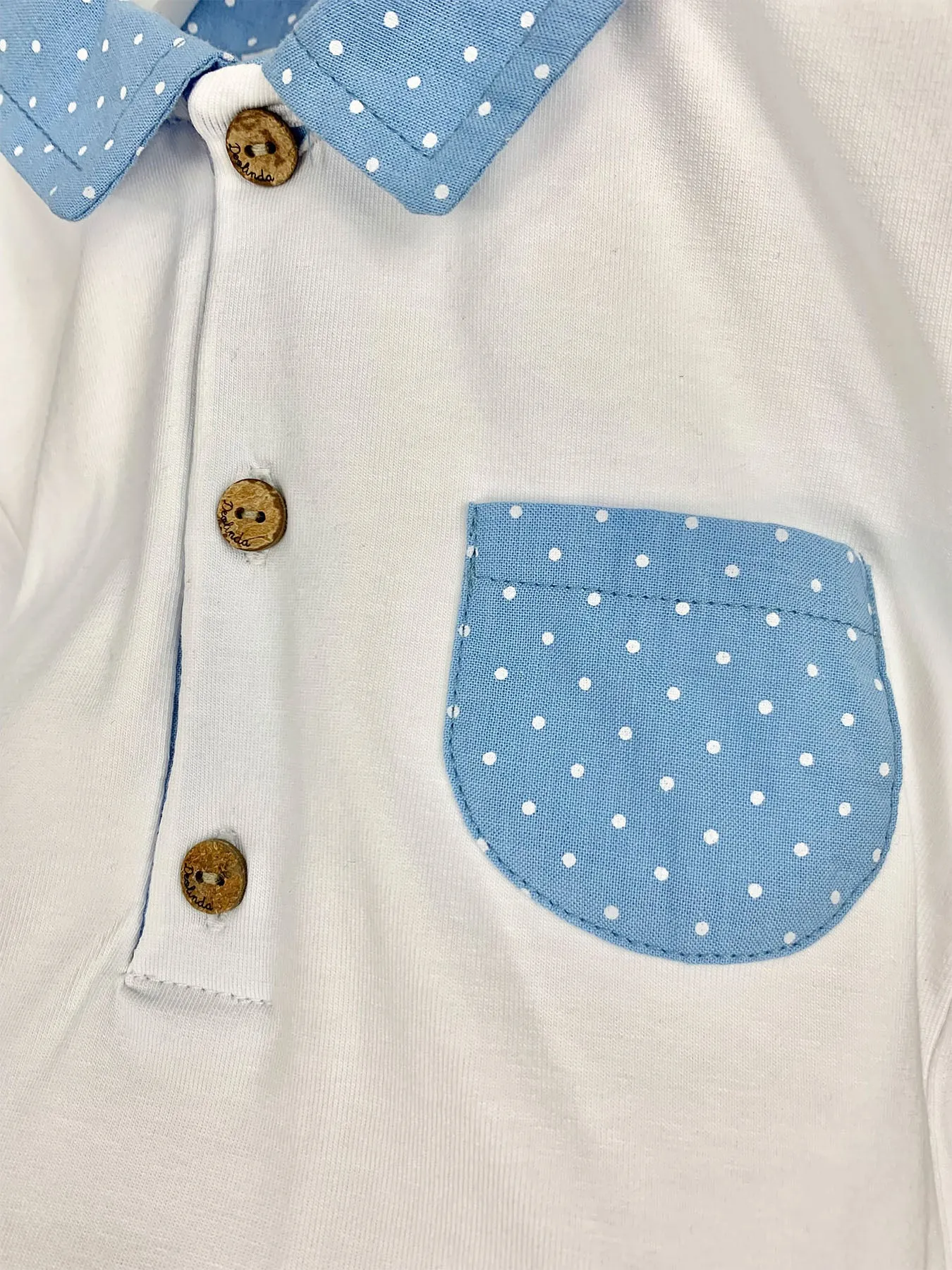 Blue & White Spotty Short Set