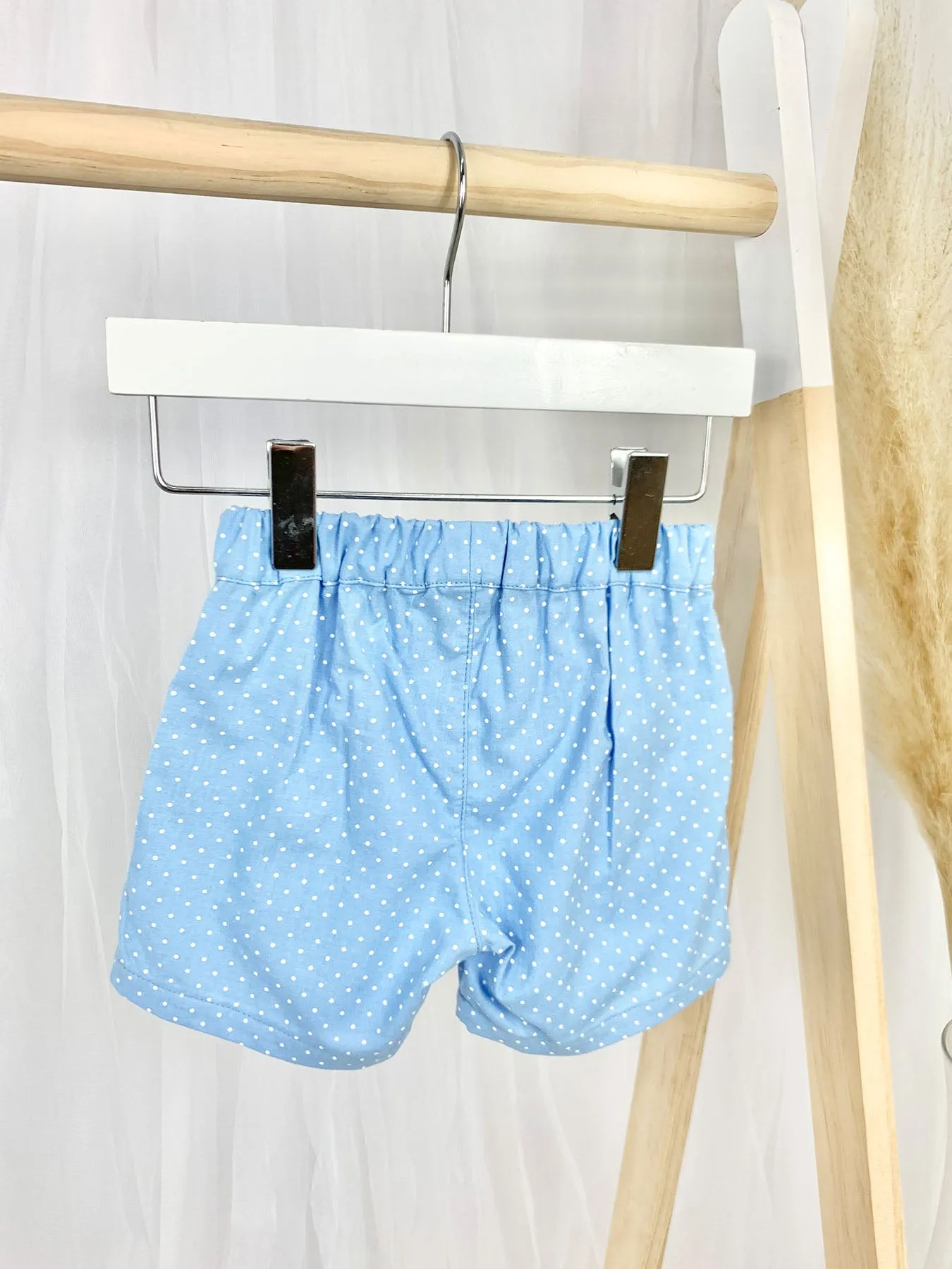 Blue & White Spotty Short Set