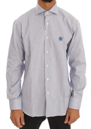 Blue Check Cotton Slim Fit Shirt