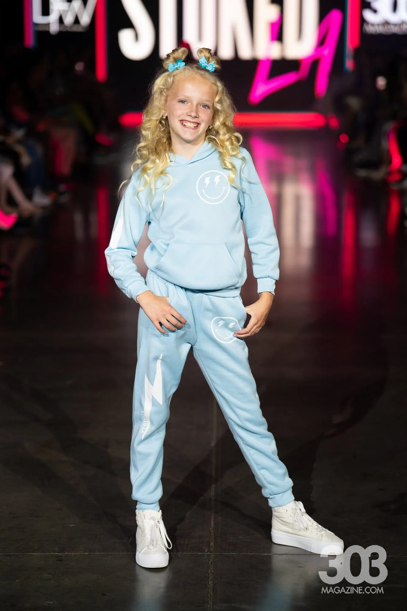 BLUE LIGHTNING SMILEY SWEATPANTS