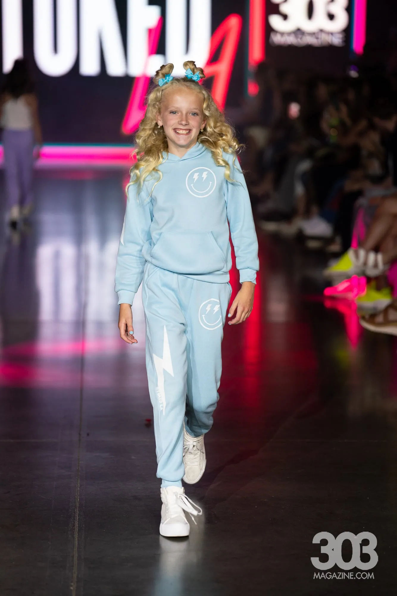 BLUE LIGHTNING SMILEY SWEATPANTS
