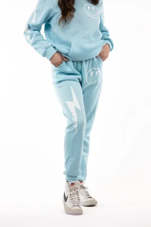 BLUE LIGHTNING SMILEY SWEATPANTS