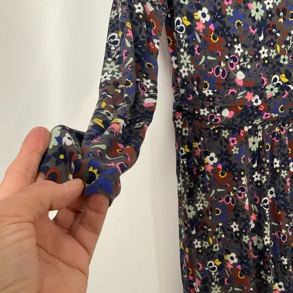 Boden Abigail Floral Purples, Pinks, White Jersey Knee Length Dress Size 12L