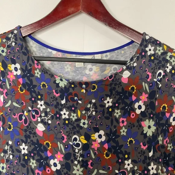 Boden Abigail Floral Purples, Pinks, White Jersey Knee Length Dress Size 12L