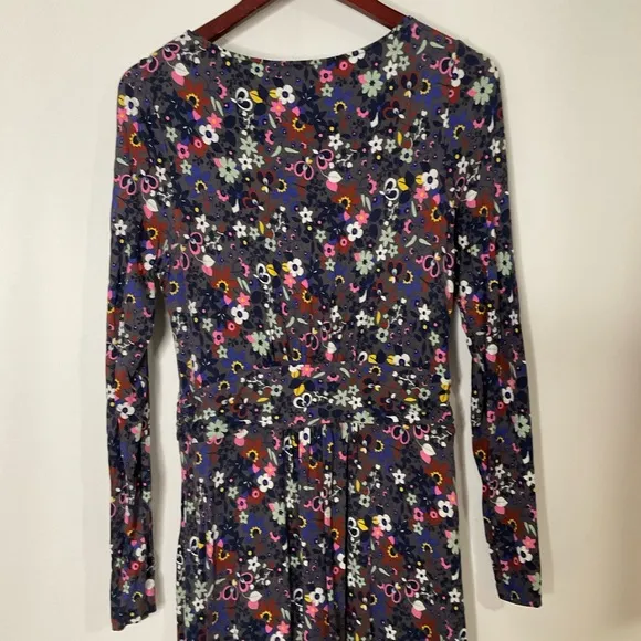 Boden Abigail Floral Purples, Pinks, White Jersey Knee Length Dress Size 12L