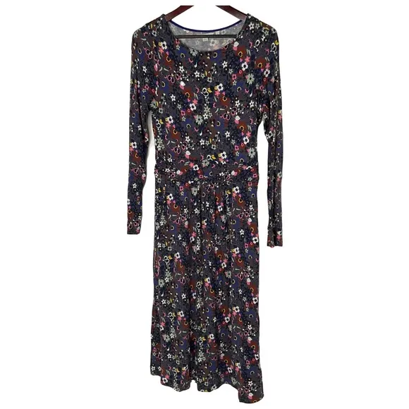 Boden Abigail Floral Purples, Pinks, White Jersey Knee Length Dress Size 12L