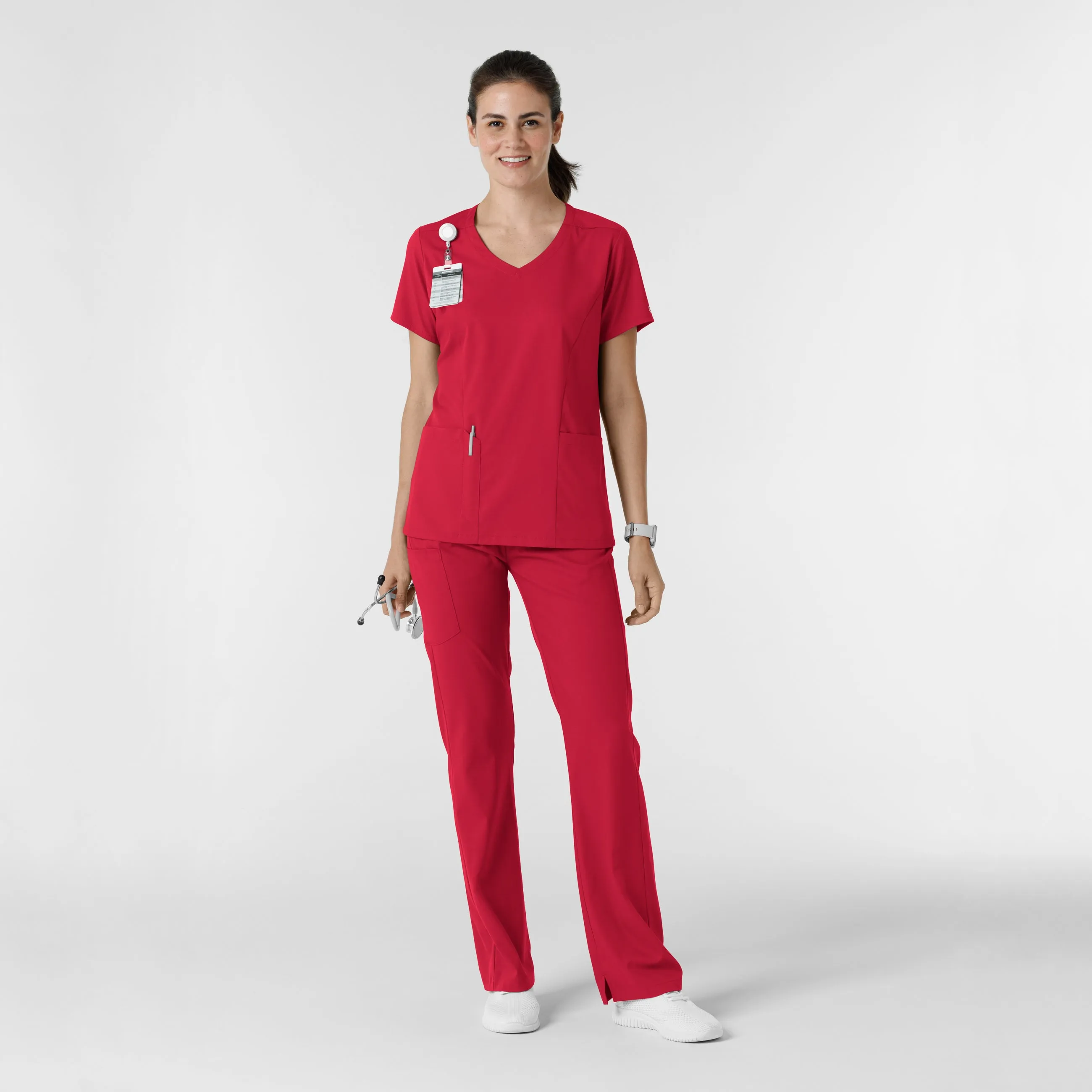 Boundless 5251 Bootcut Scrub Pants Red