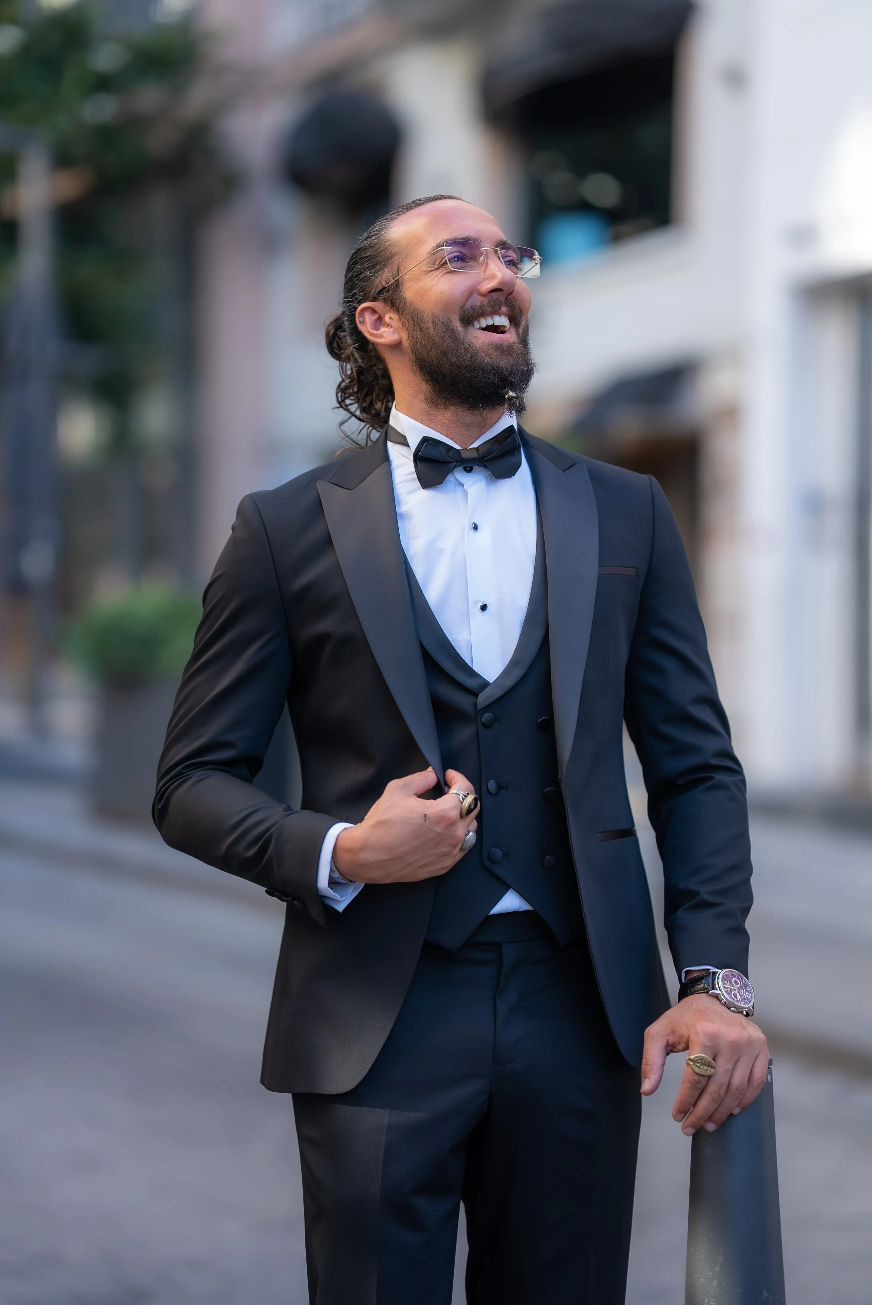Brabion Alonso Black Slim Fit Peak Lapel Tuxedo – Elevate Your Formal Look