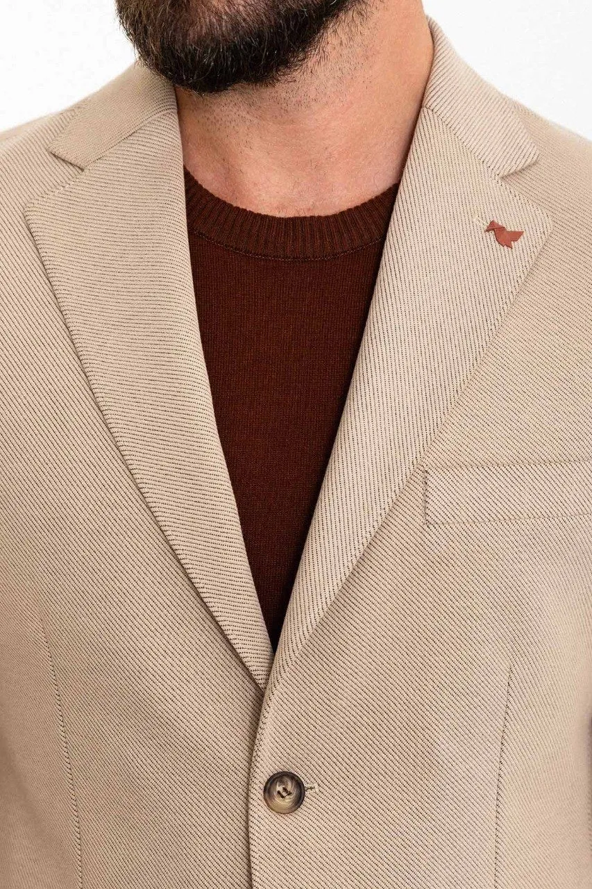 Brabion Rocco Beige Slim Fit Notch Lapel Suit for Modern Men