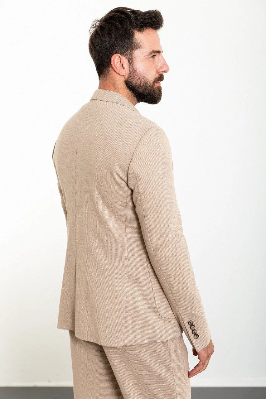 Brabion Rocco Beige Slim Fit Notch Lapel Suit for Modern Men