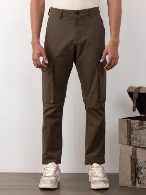 Brown Plain Cargo Pants