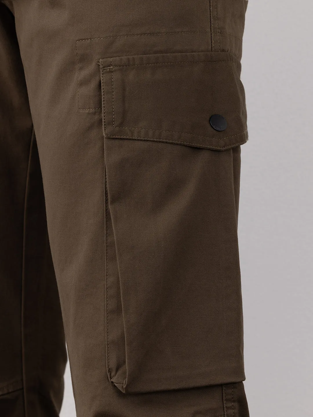 Brown Plain Cargo Pants