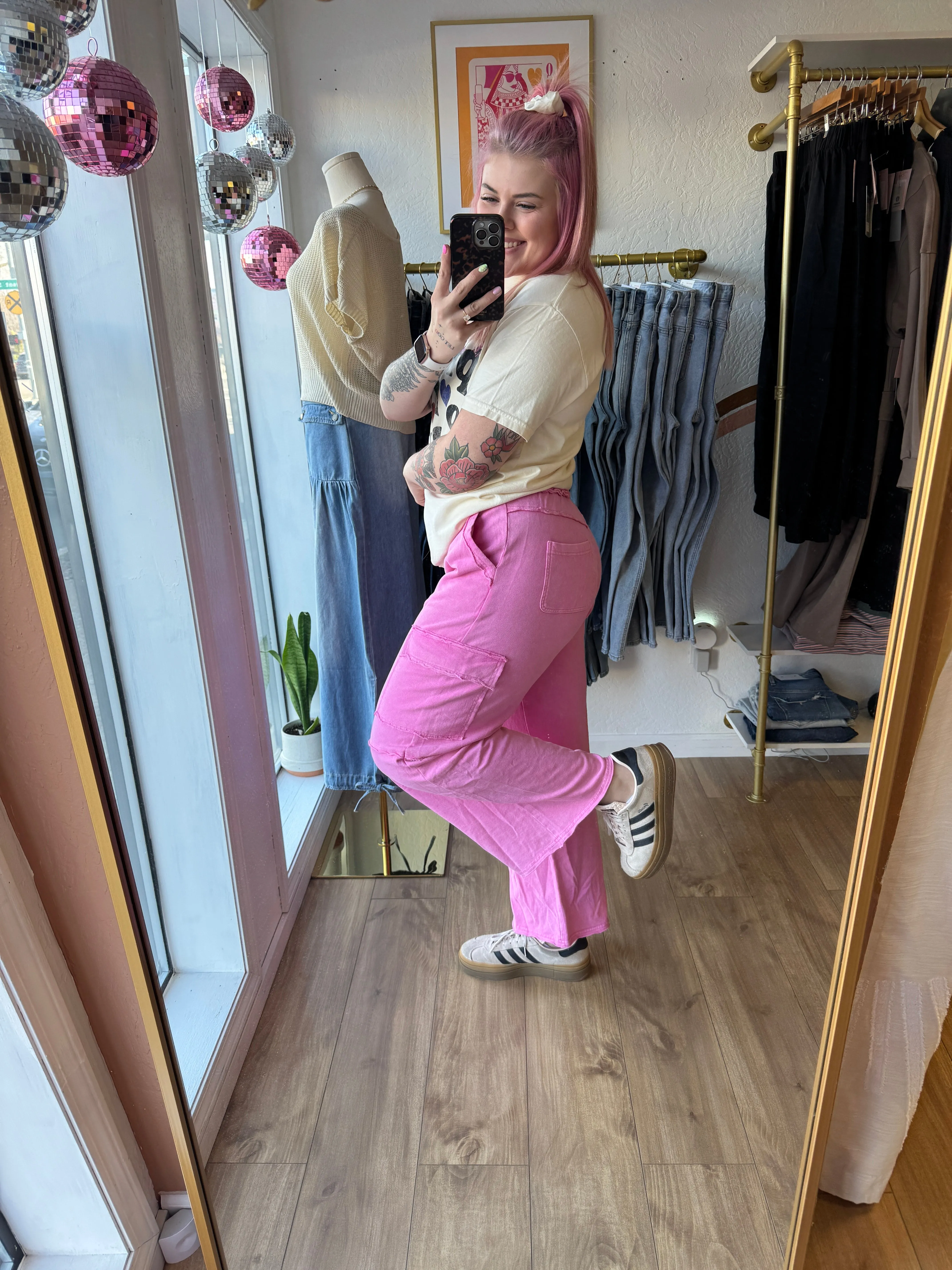 Bubblegum Mineral Wash Pants