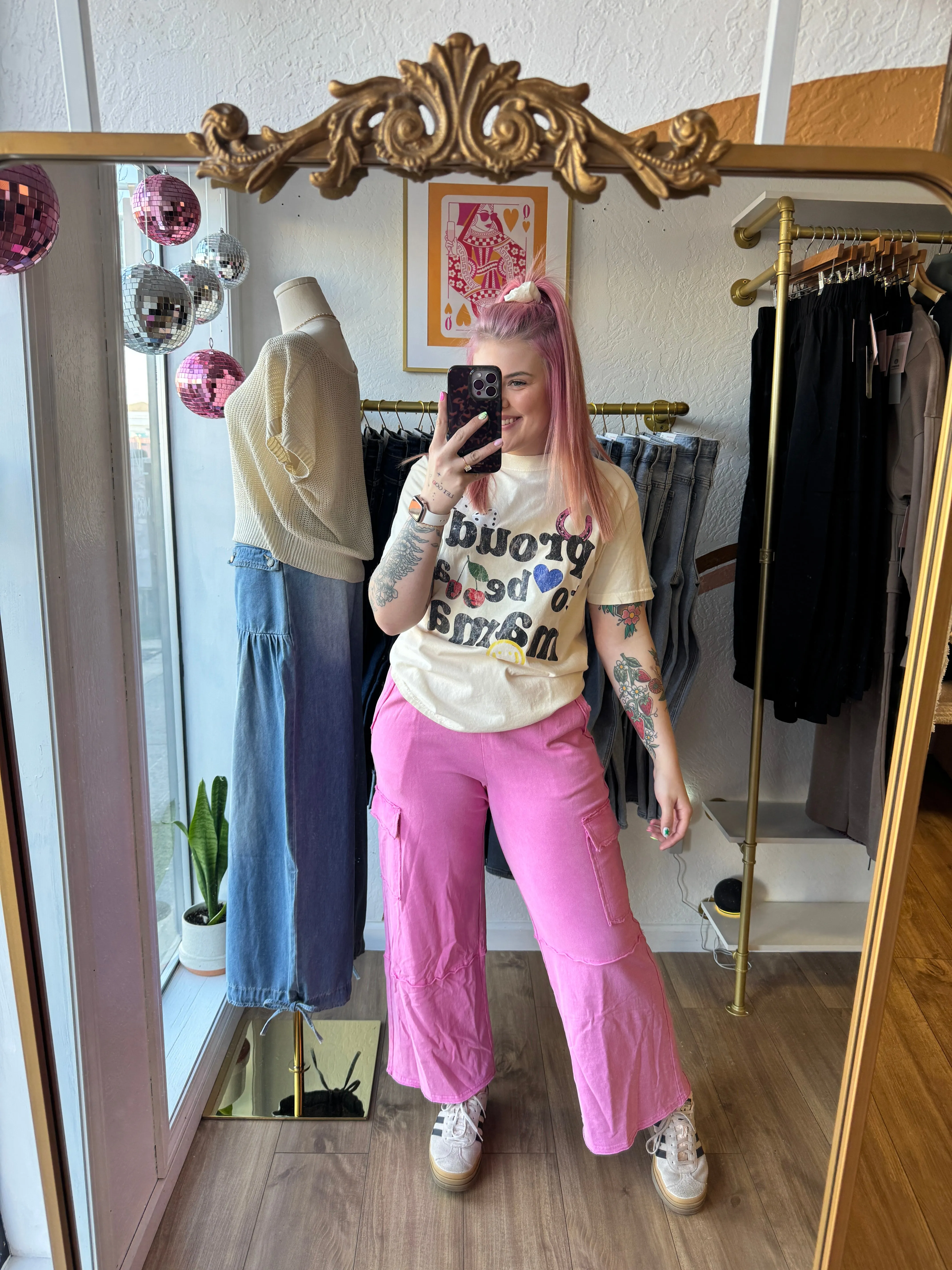 Bubblegum Mineral Wash Pants