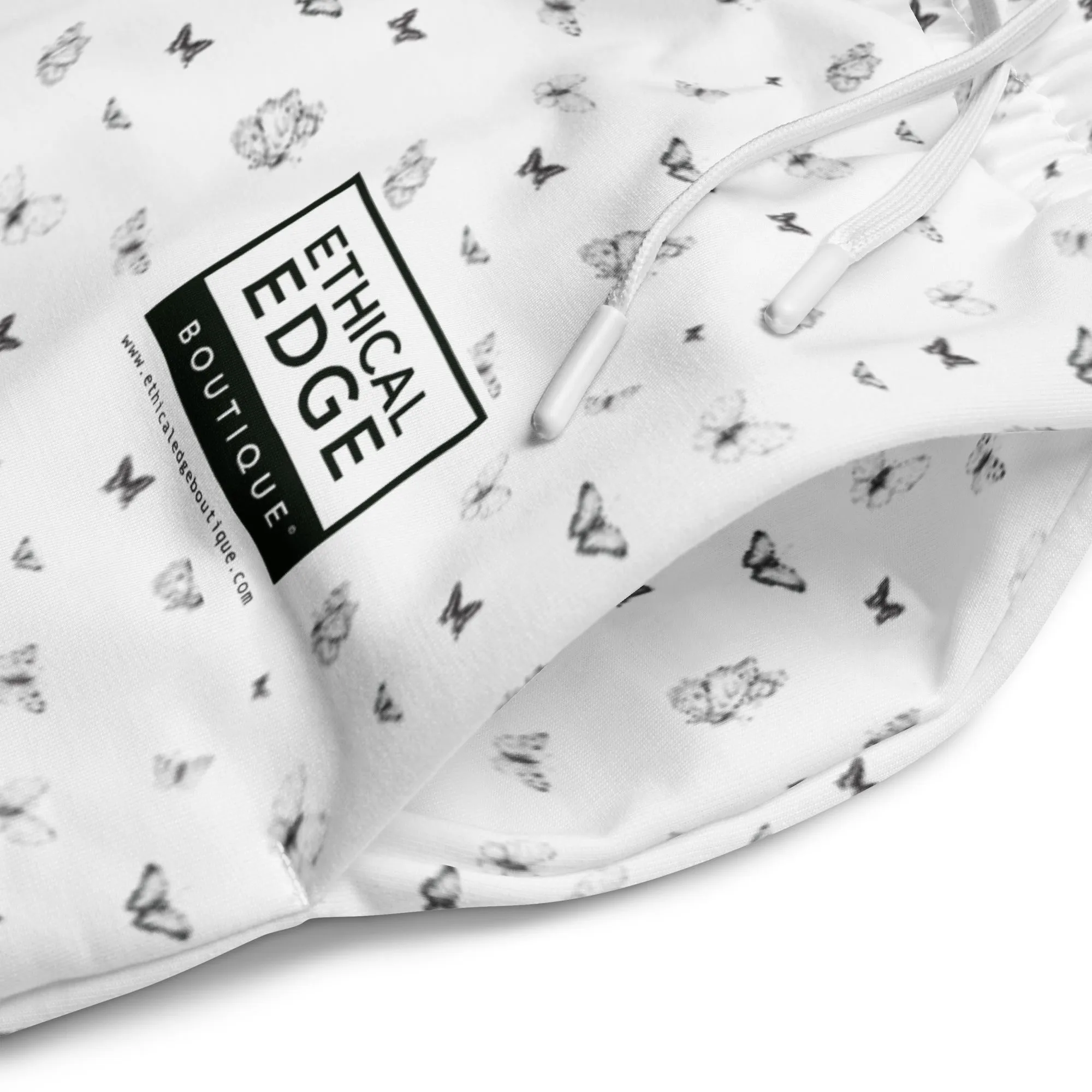 Butterfly Print Joggers | Black | Made from Recycled Materials