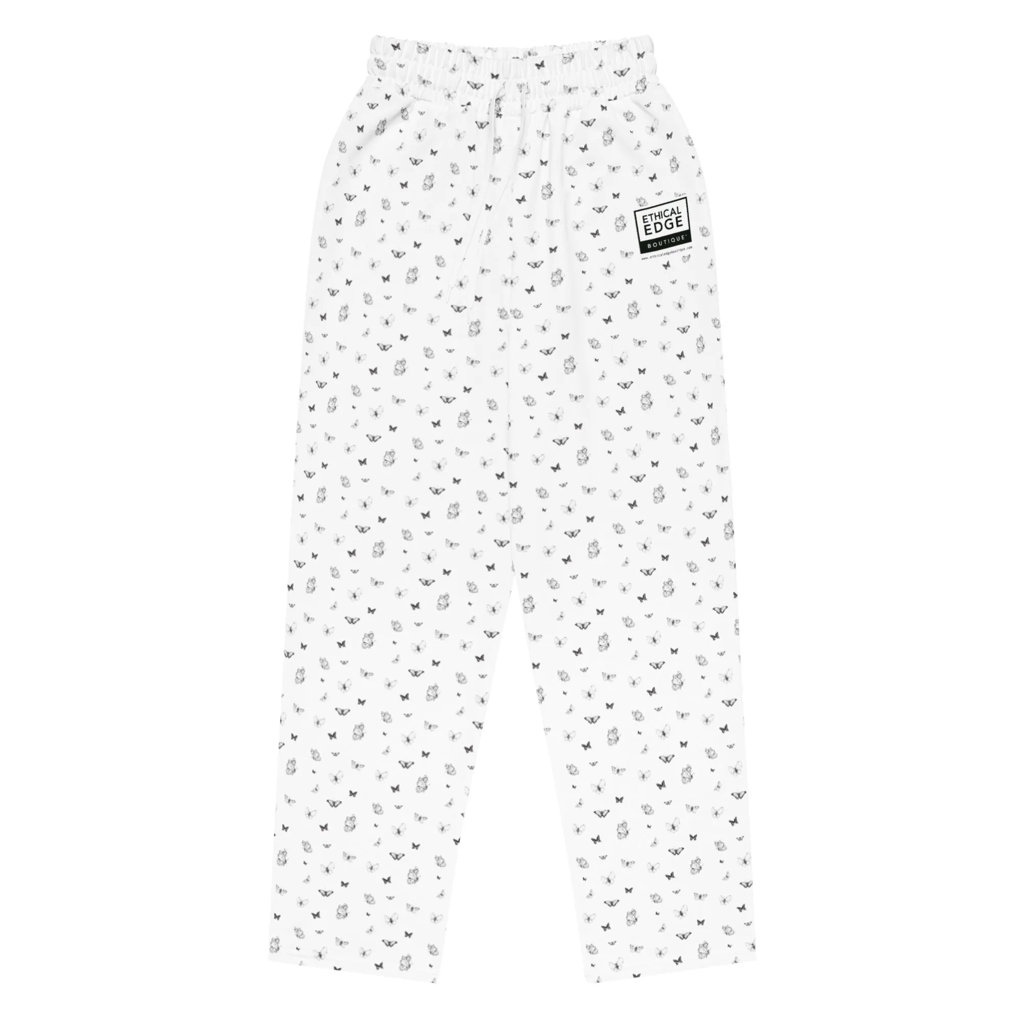 Butterfly Print Joggers | Black | Made from Recycled Materials