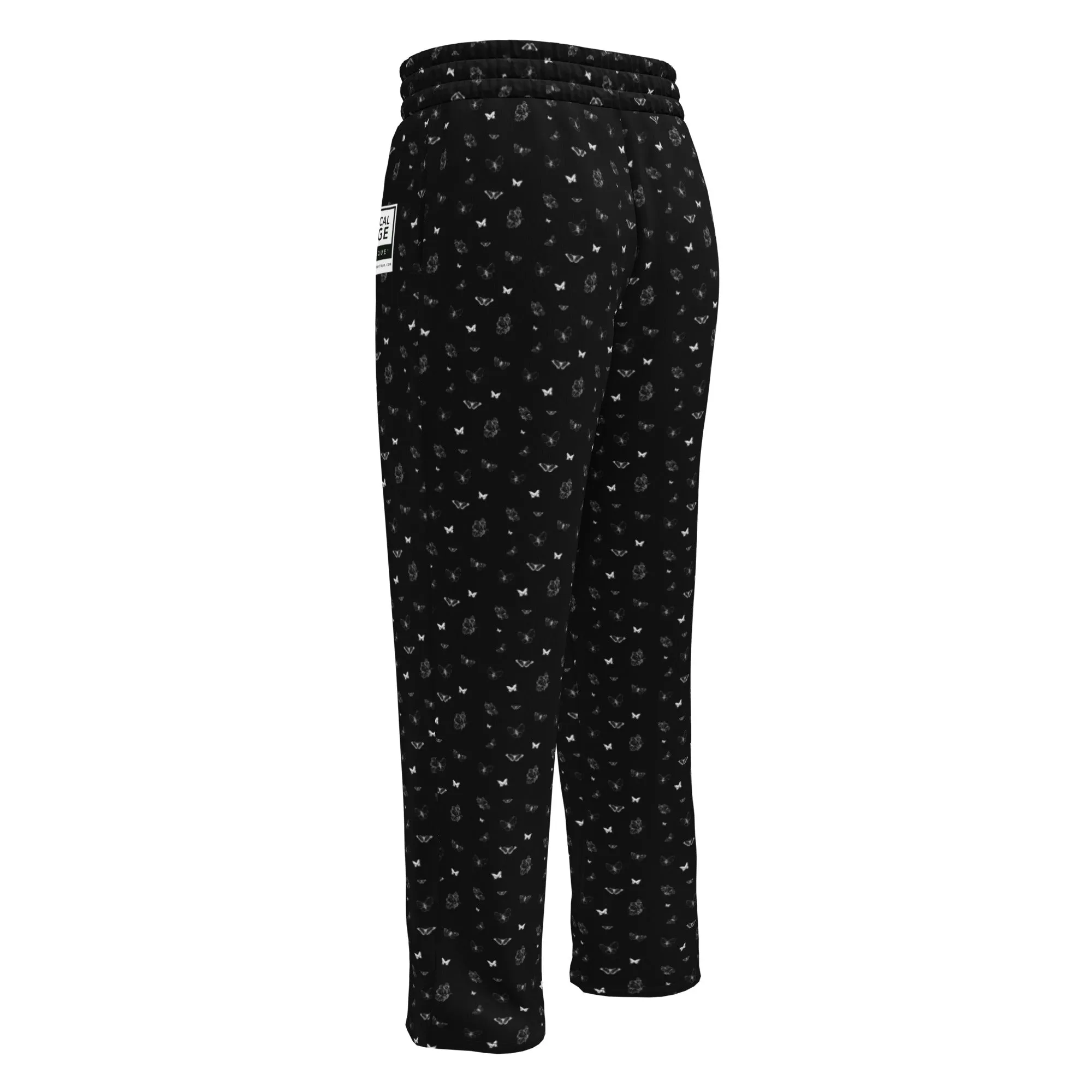 Butterfly Print Joggers | Black | Made from Recycled Materials