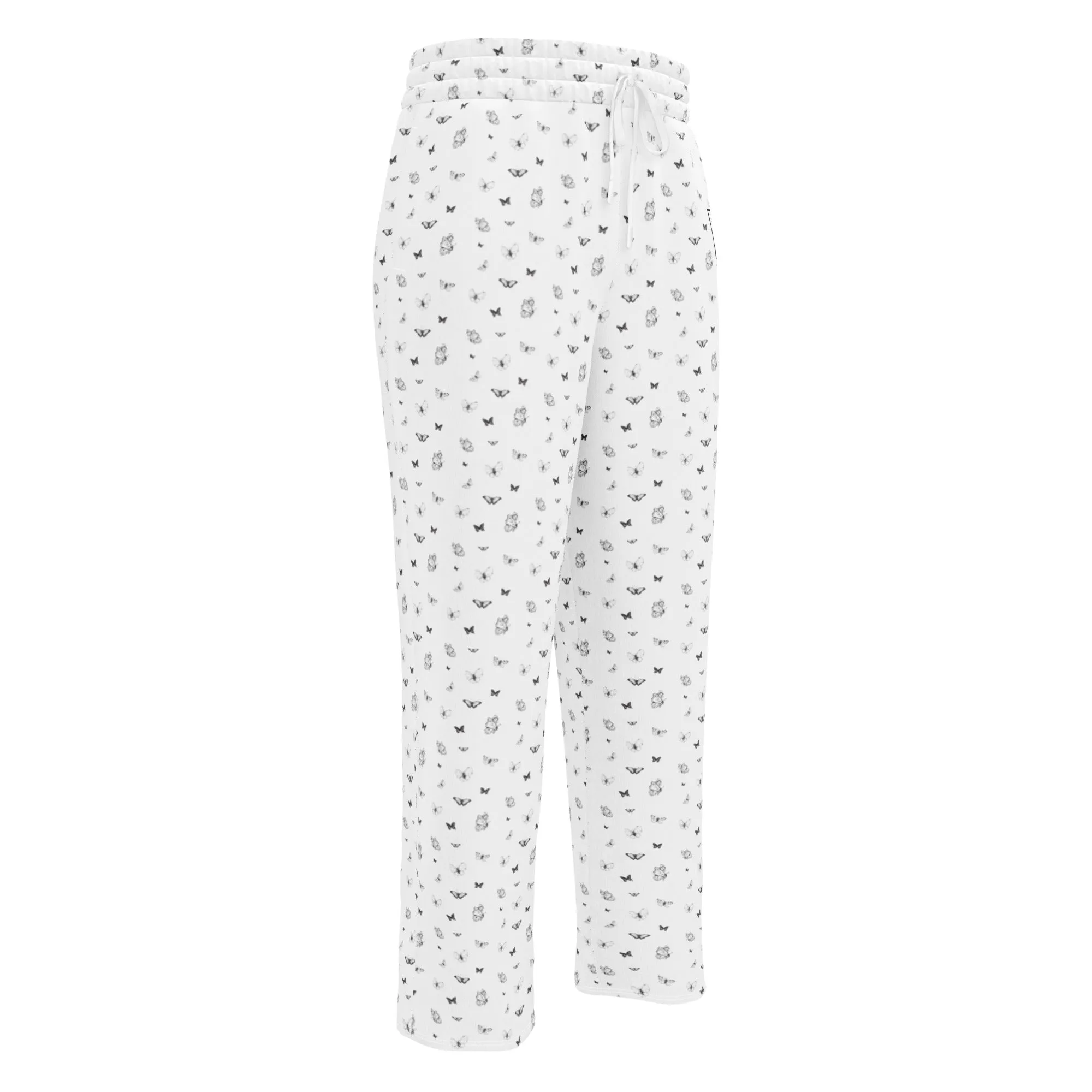 Butterfly Print Joggers | Black | Made from Recycled Materials