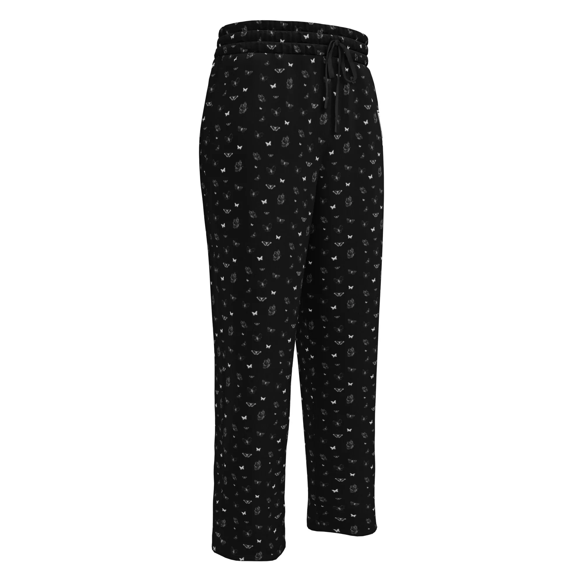 Butterfly Print Joggers | Black | Made from Recycled Materials