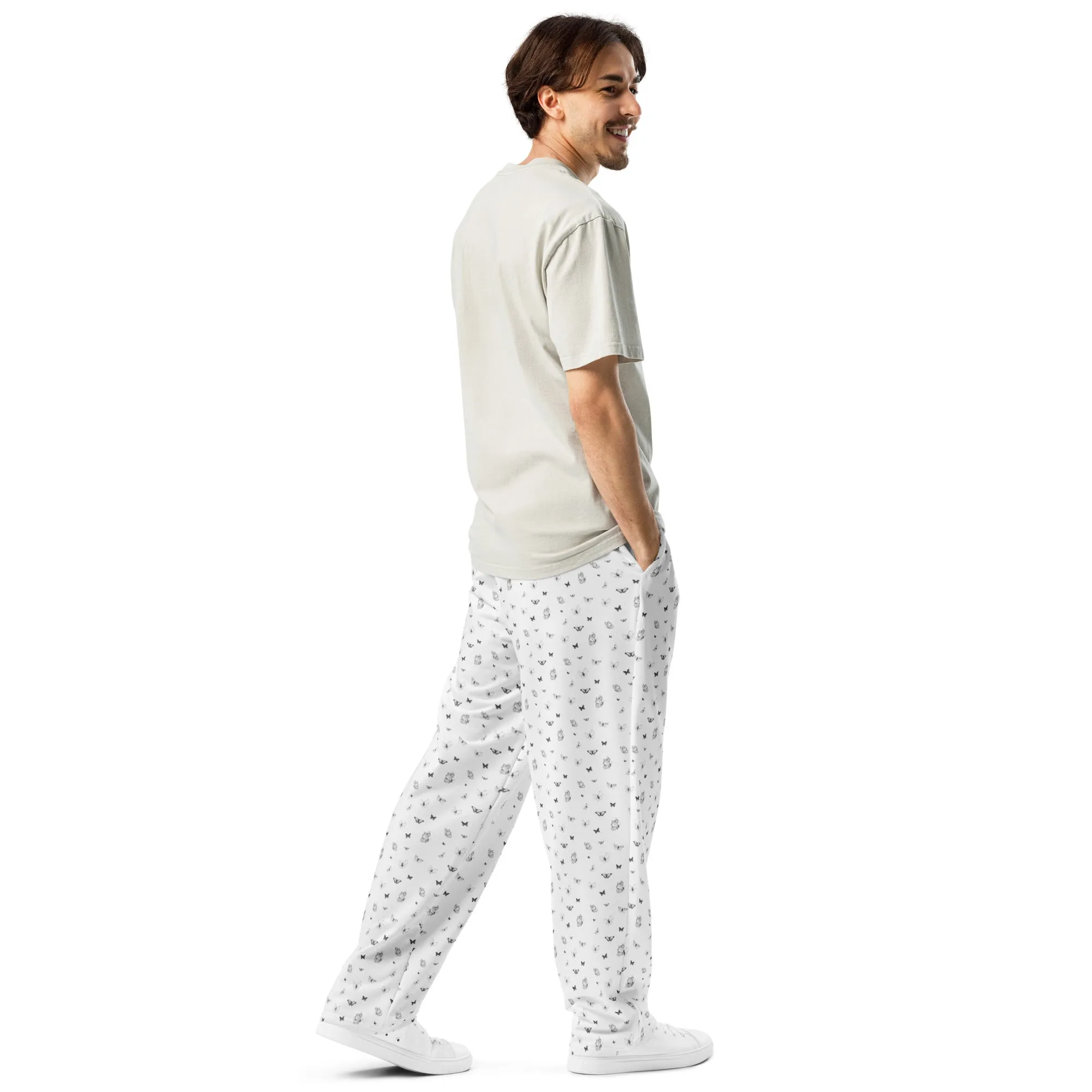 Butterfly Print Joggers | Black | Made from Recycled Materials
