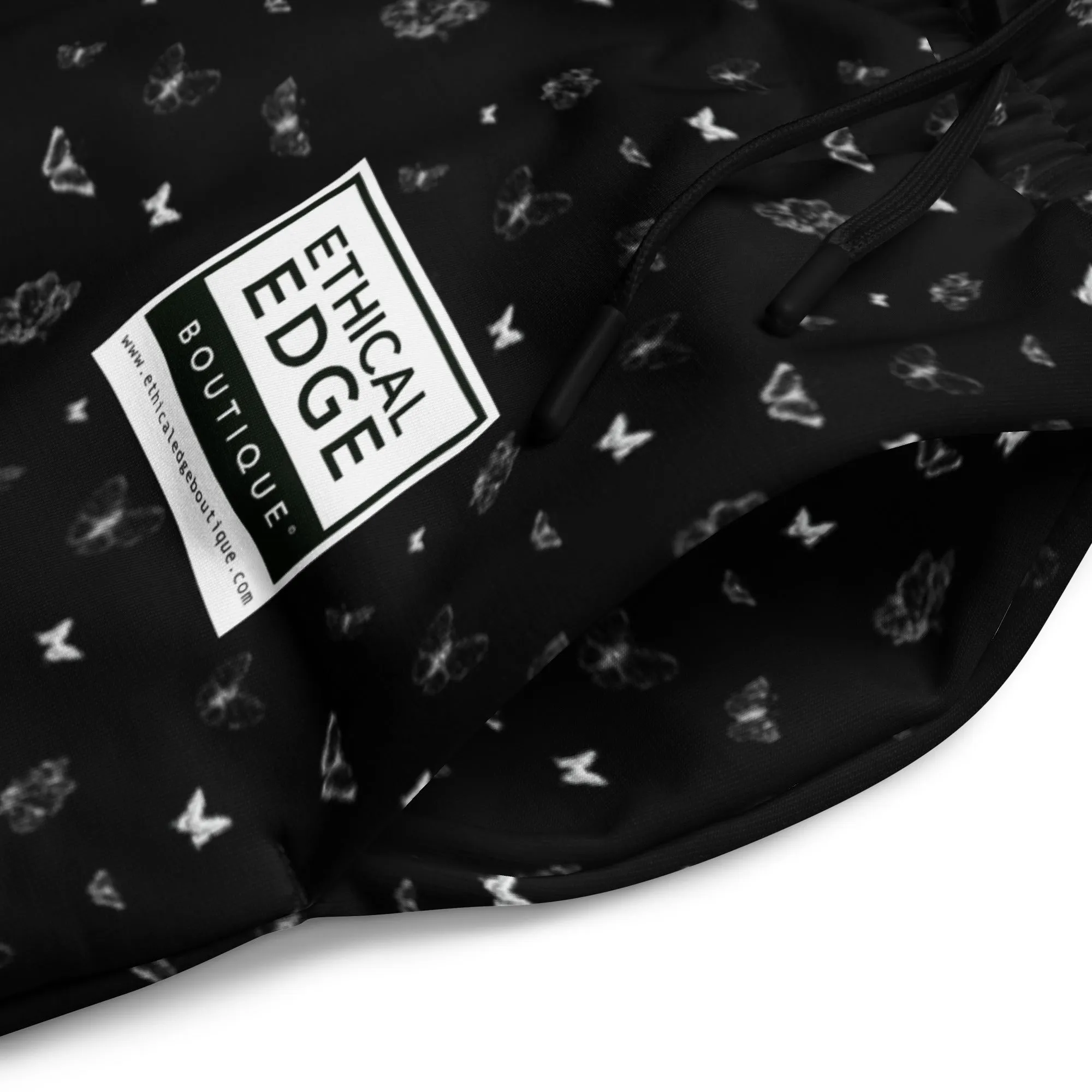 Butterfly Print Joggers | Black | Made from Recycled Materials