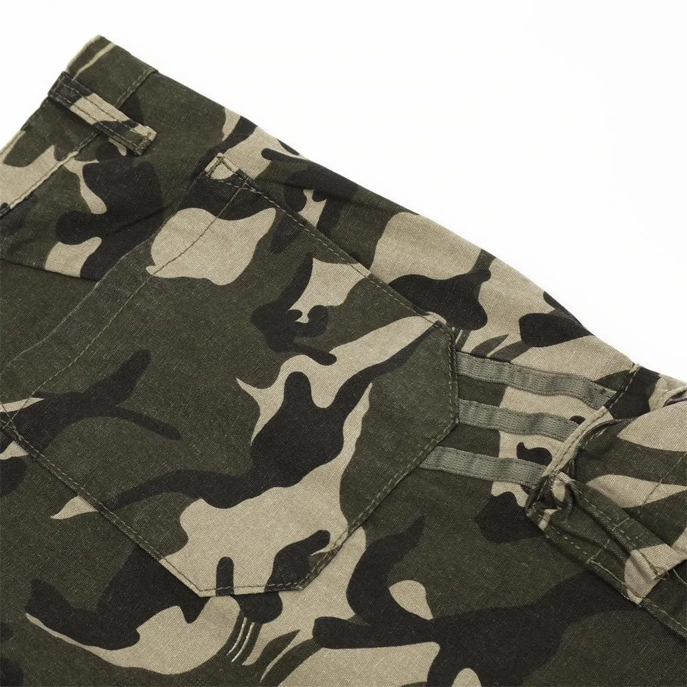 Camouflage Overalls Men's Loose High Street Design Sense Pocket Wide Leg Straight Trousers Outdoor Camouflage Casual Trendy Pants