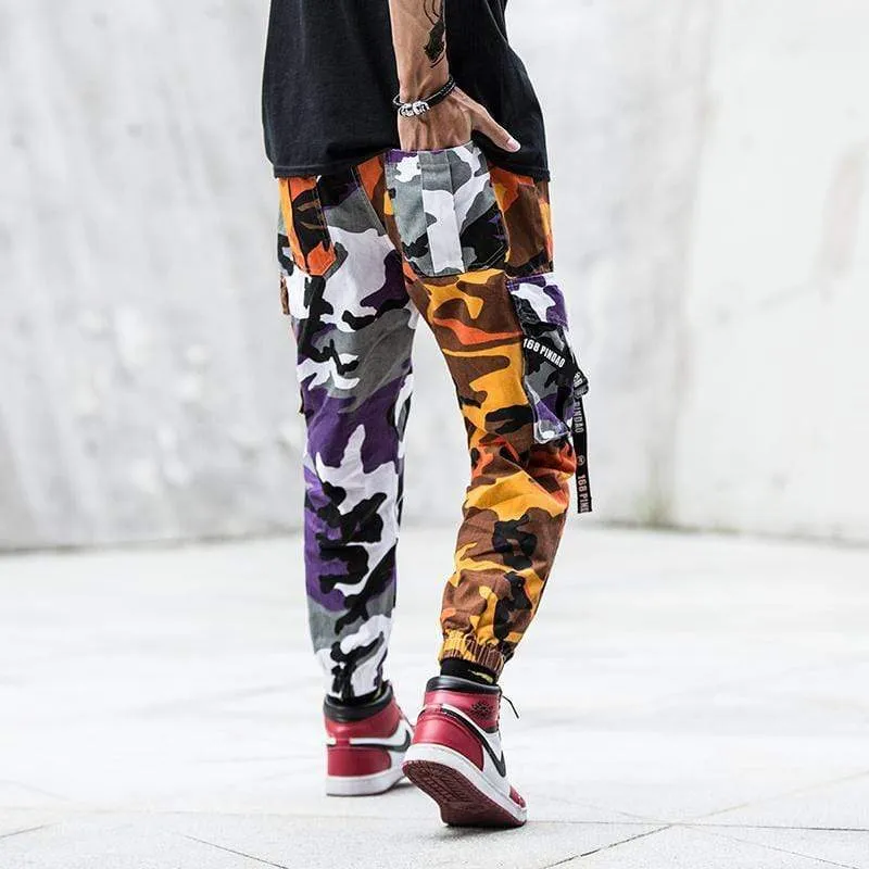Camouflage Splice Cargo Pants