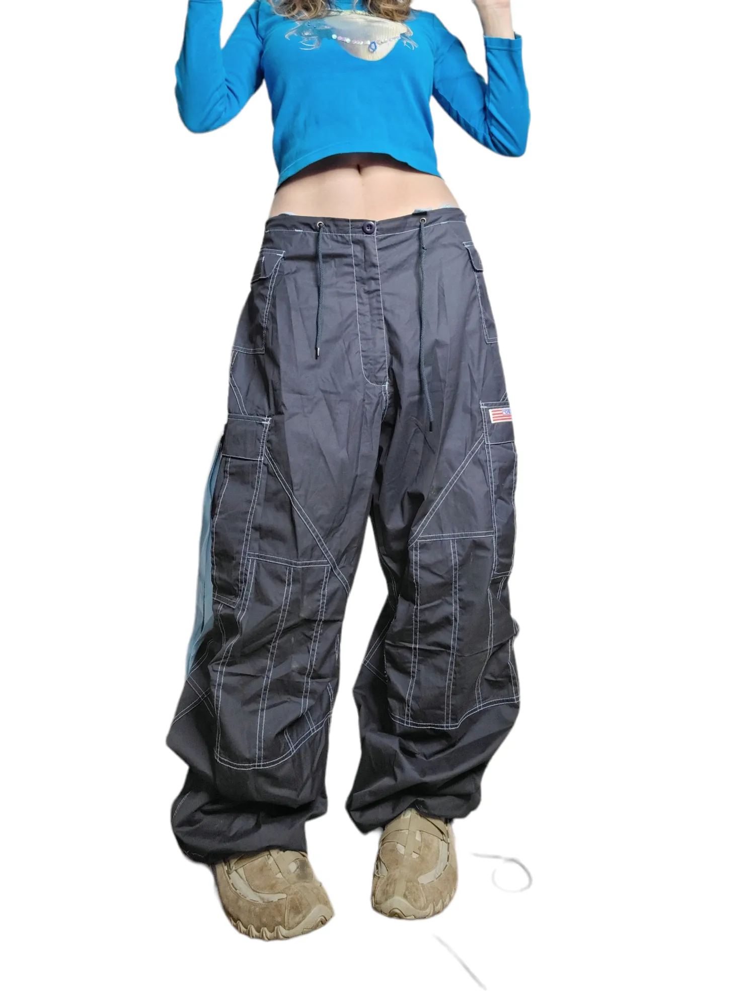 Cargo parachute bleu patchwork