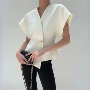 Cecilia™ | Minimalist V-Neck Blouse