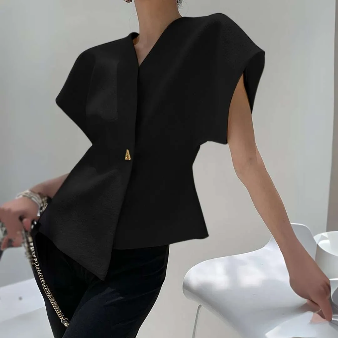 Cecilia™ | Minimalist V-Neck Blouse