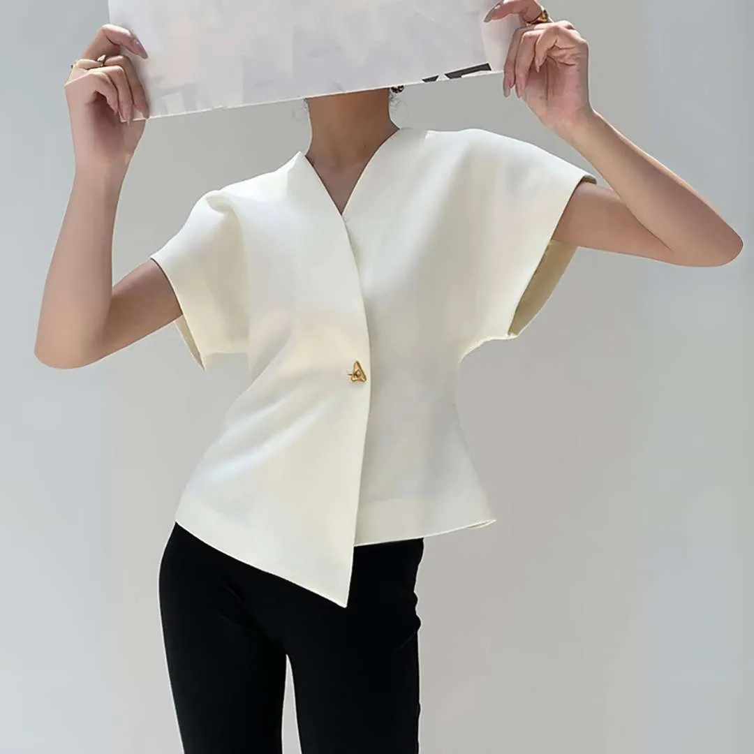 Cecilia™ | Minimalist V-Neck Blouse