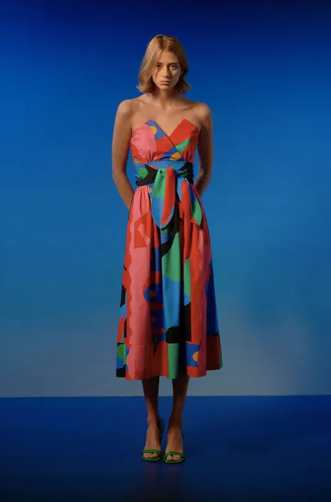 CHARRO DRESS IN ZAPOTECO PRINT