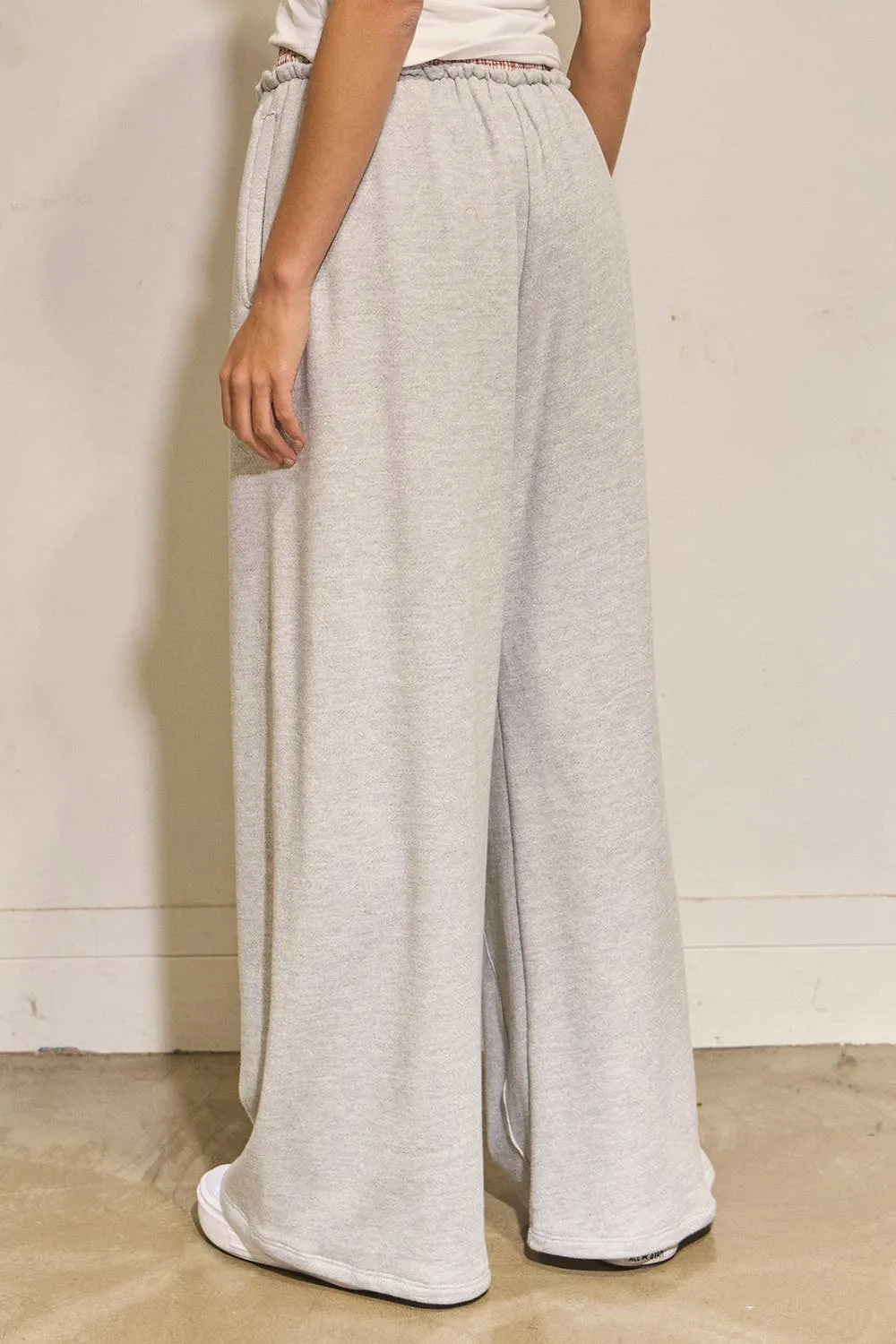 Check Contrast Waist Band Terry Boxer Sweatpants