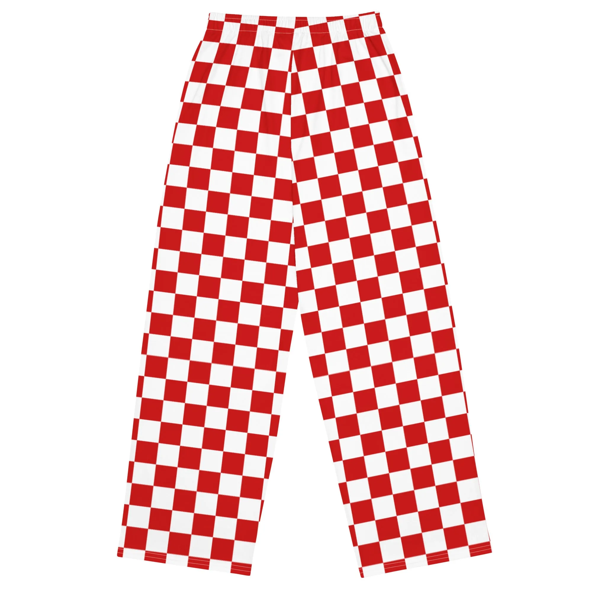 Checkered Print Unisex Wide-Leg Pants