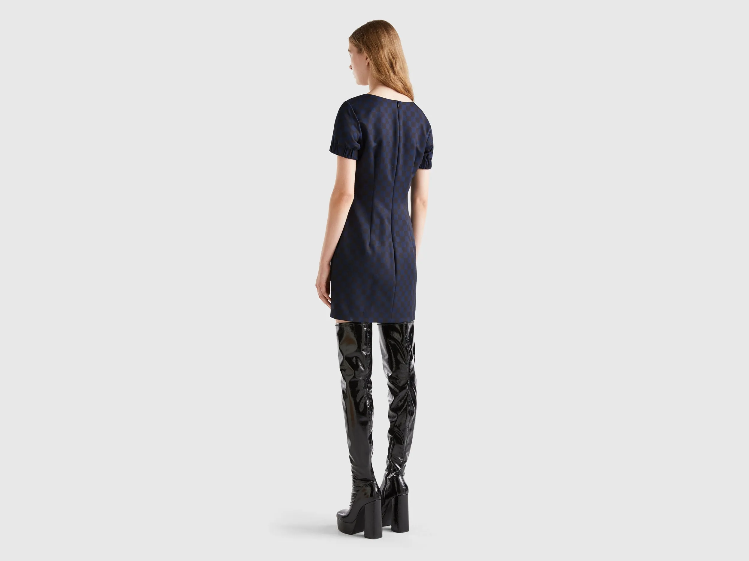 Checkered Slim Fit Sheath Dress