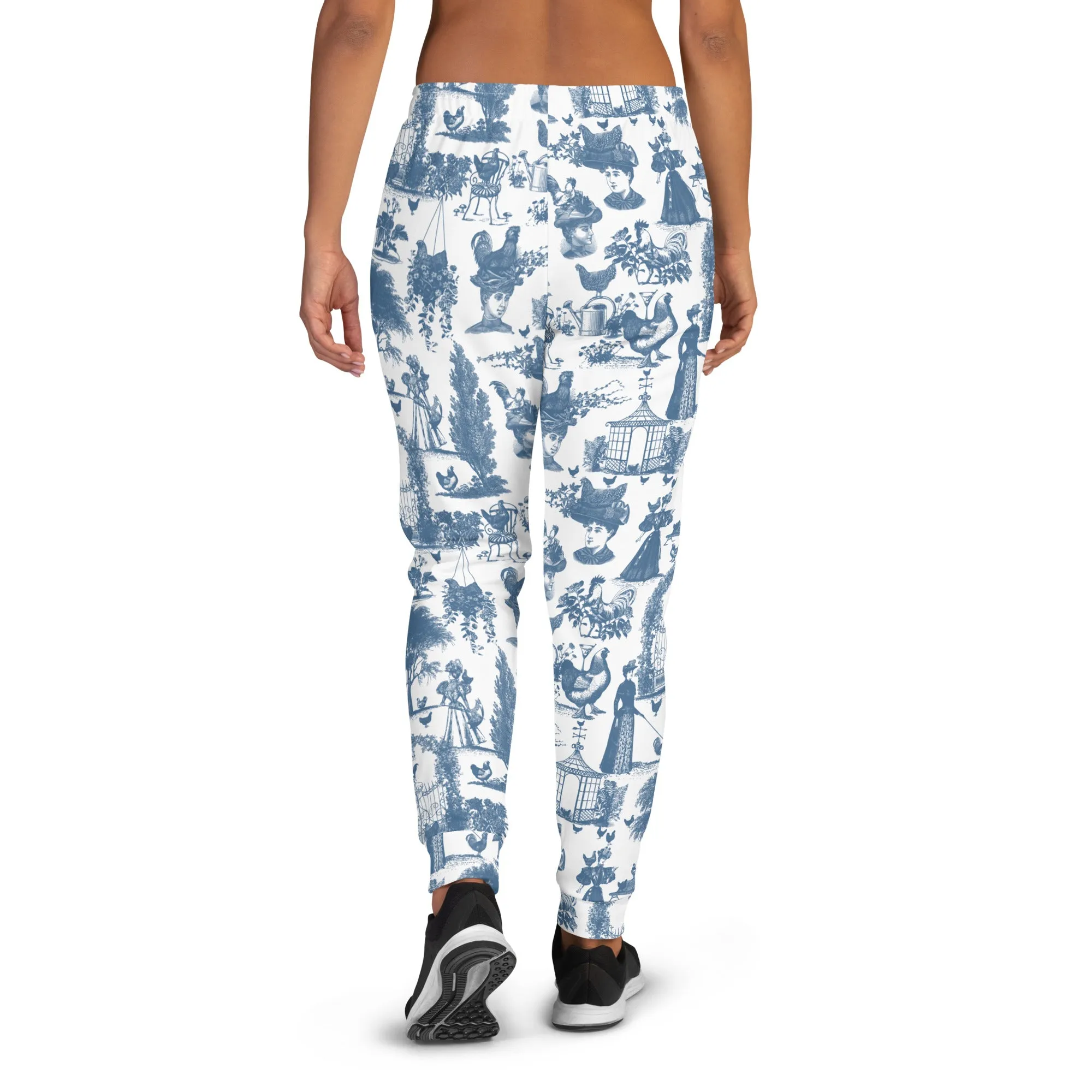 Chicken Lady Toile Unisex Joggers, cornflower