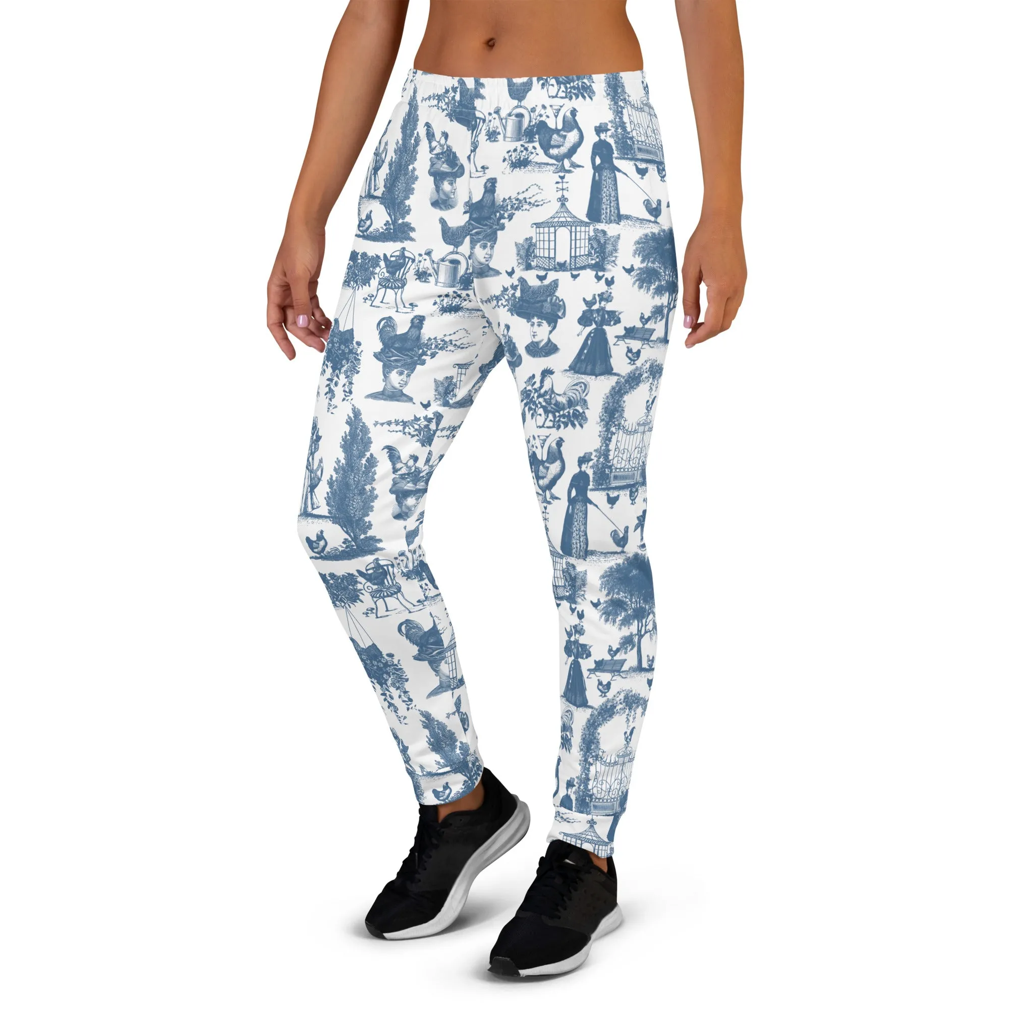 Chicken Lady Toile Unisex Joggers, cornflower