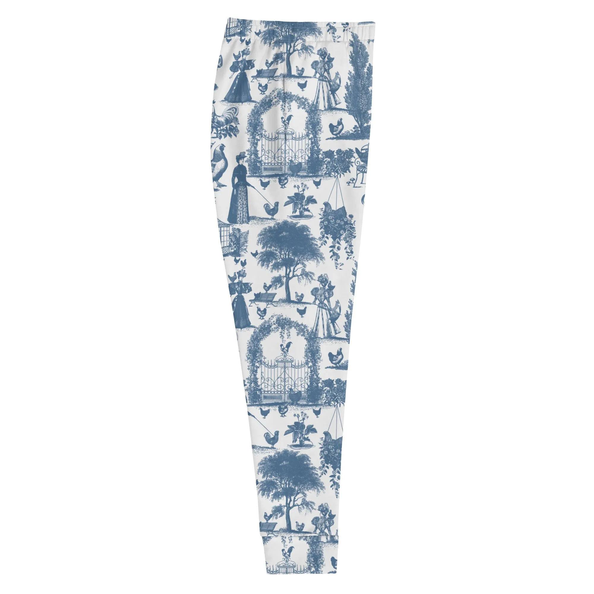 Chicken Lady Toile Unisex Joggers, cornflower