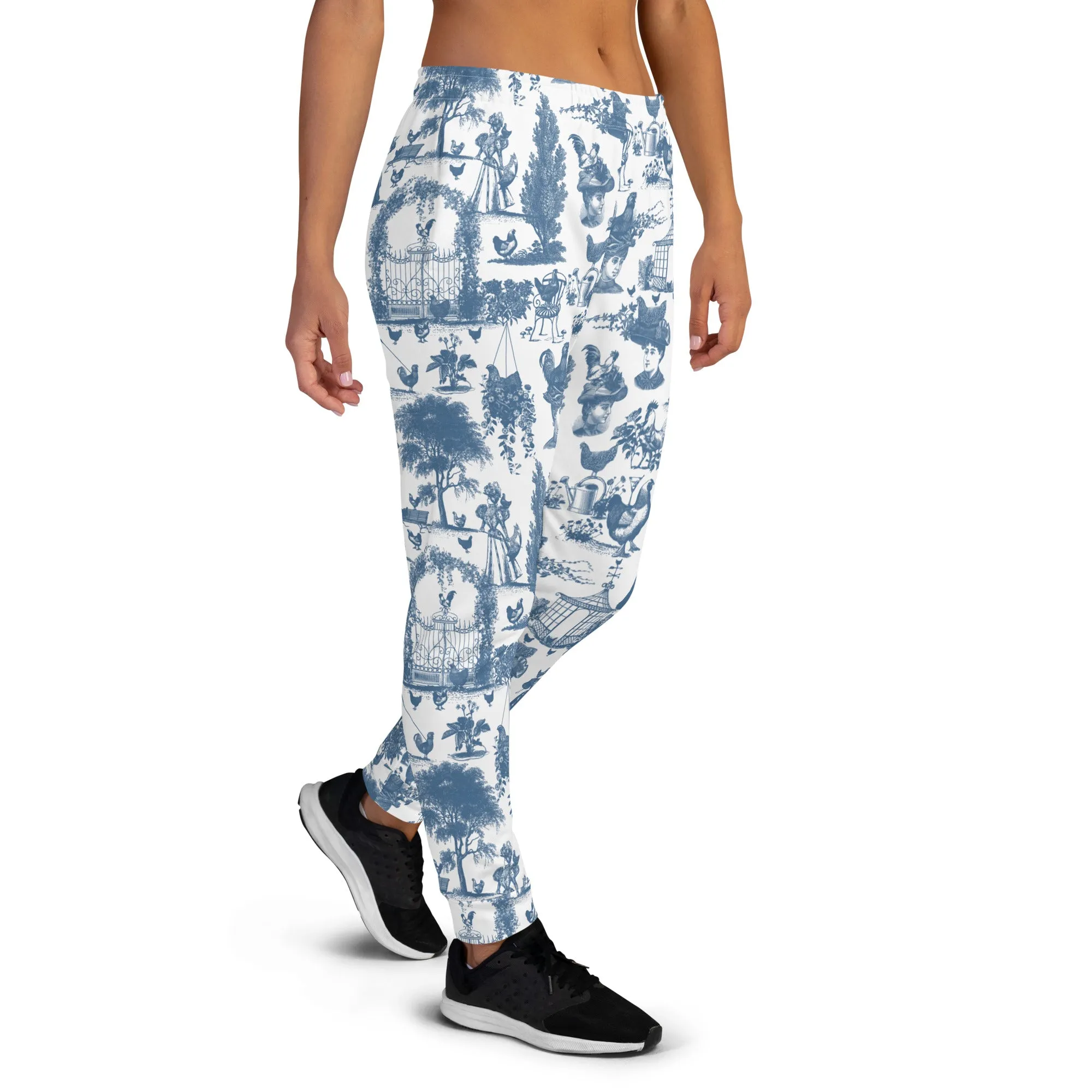 Chicken Lady Toile Unisex Joggers, cornflower