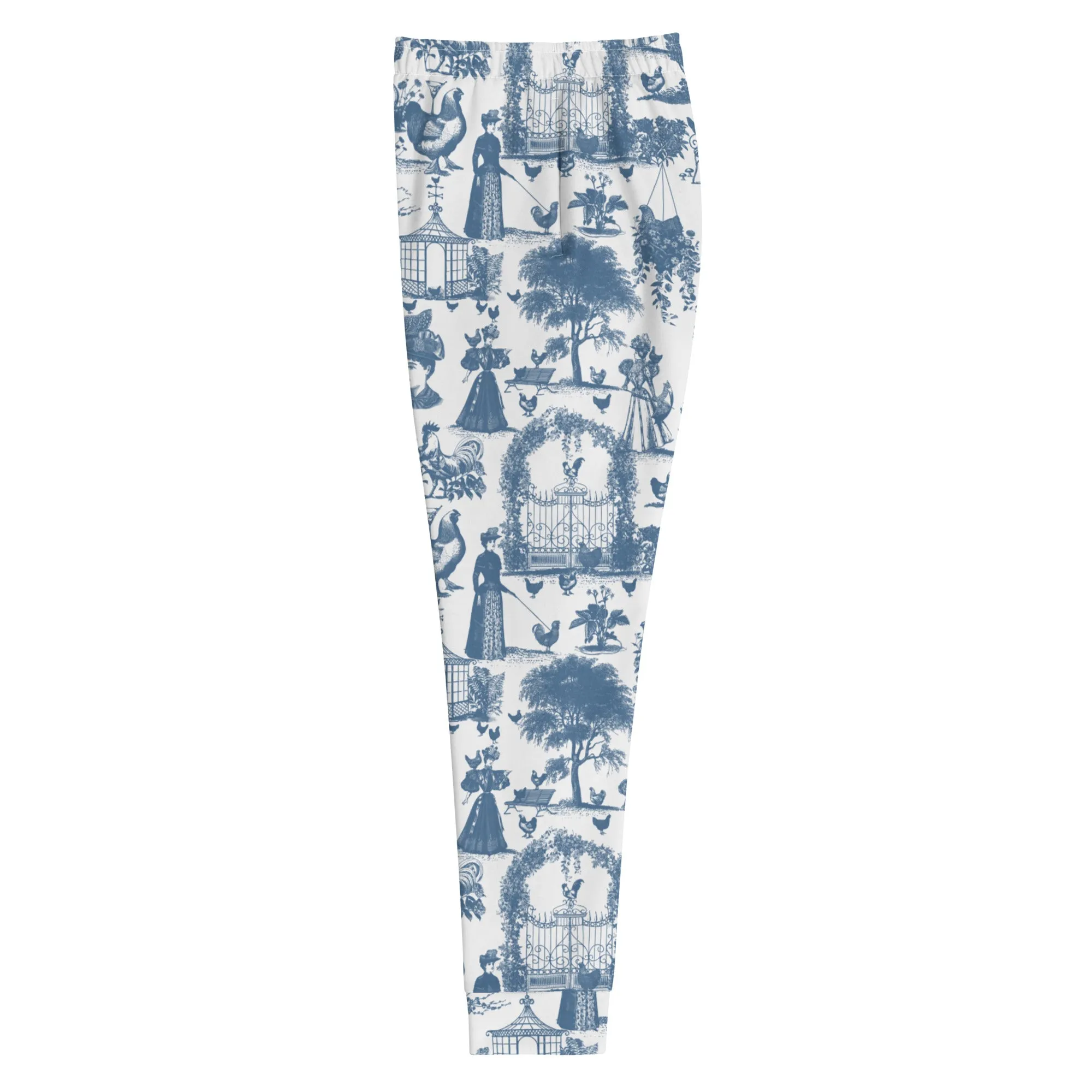 Chicken Lady Toile Unisex Joggers, cornflower