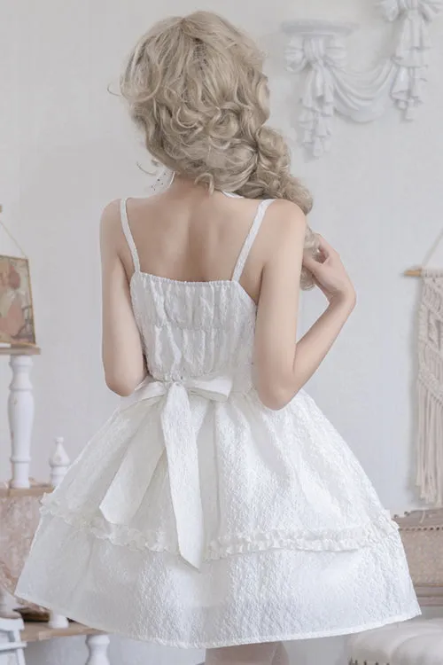 Chiffon Ruffled Heart Bow High Waisted Sweet Lolita JSK Dress