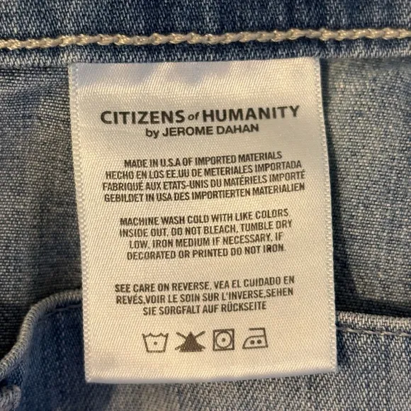 Citizens of Humanity Women's Leah Cargo Light Mid Rise Utility Size 25-see notes