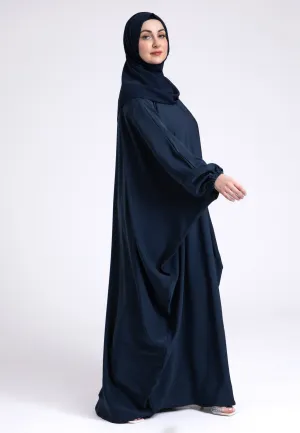 Classic Navy Farasha With Elasticated Cuff Sleeves