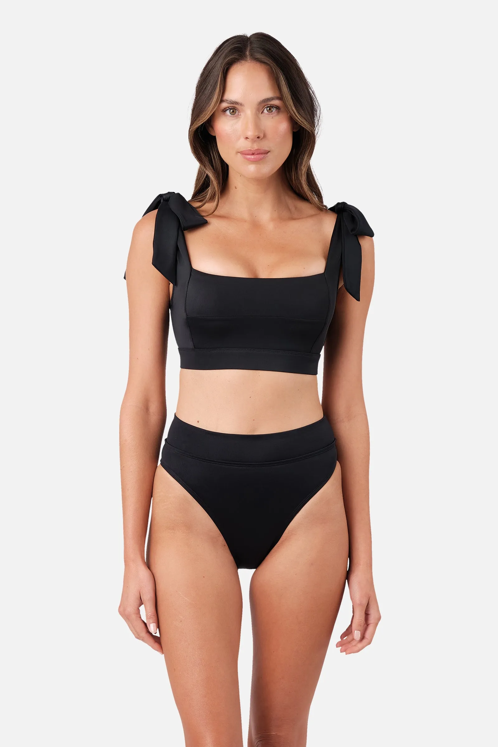 Classic Square Neck Bikini Bralette BLACK