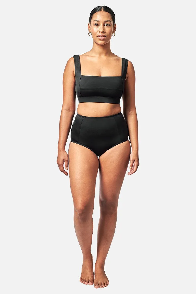 Classic Square Neck Bikini Bralette BLACK