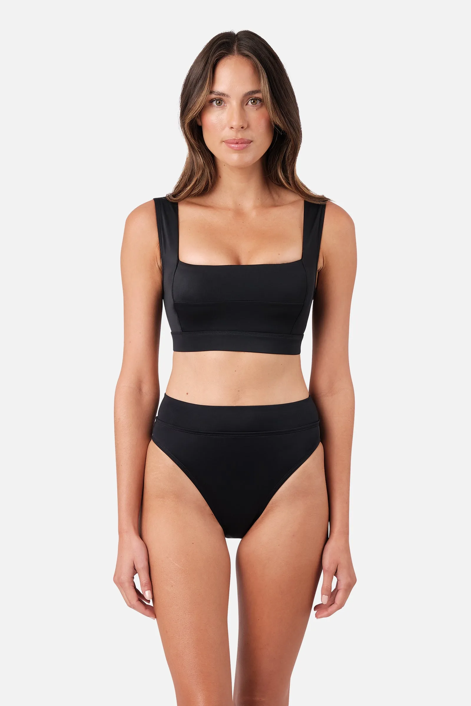 Classic Square Neck Bikini Bralette BLACK