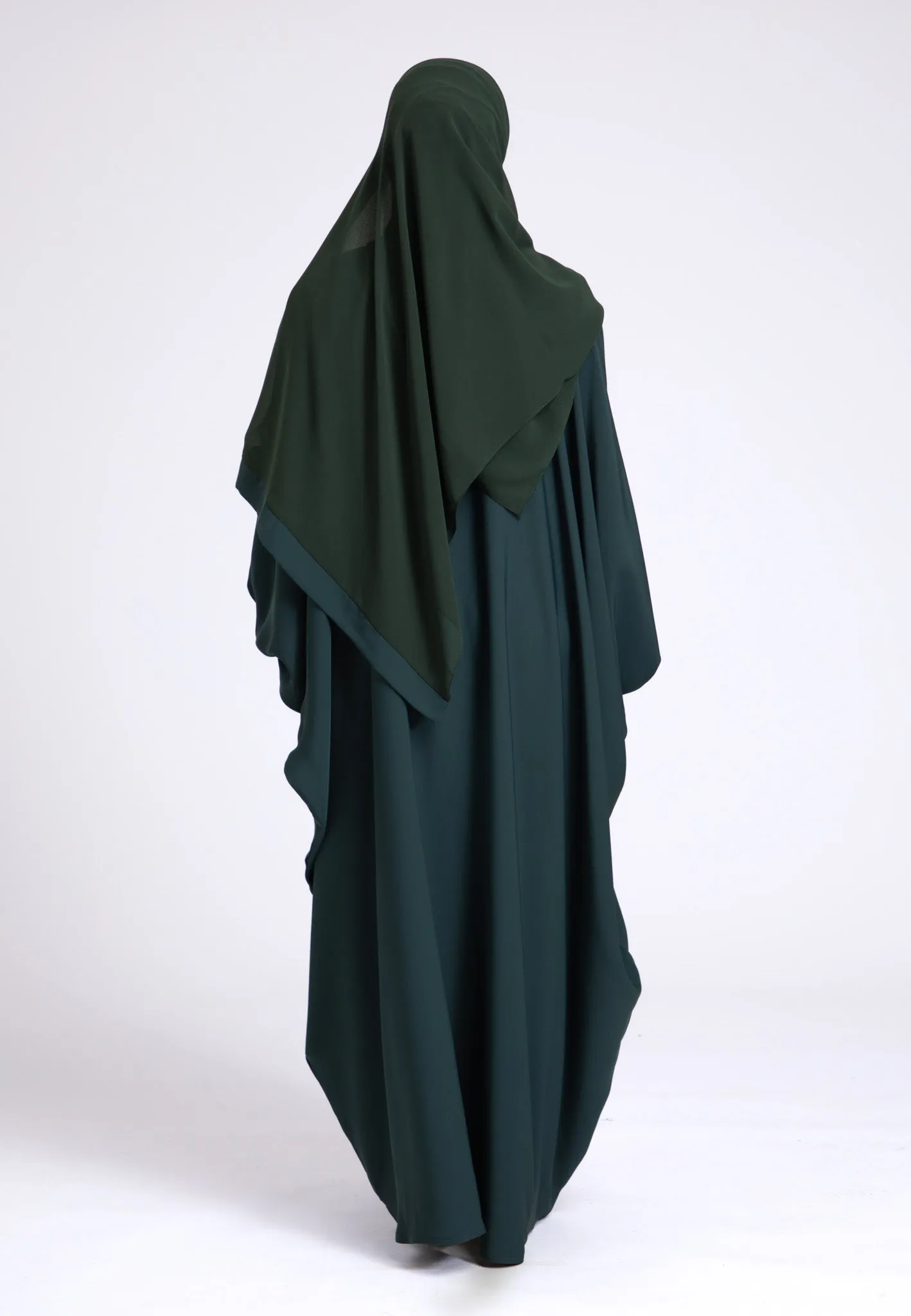 Classic Teal Farasha With Elasticated Cuff Sleeves
