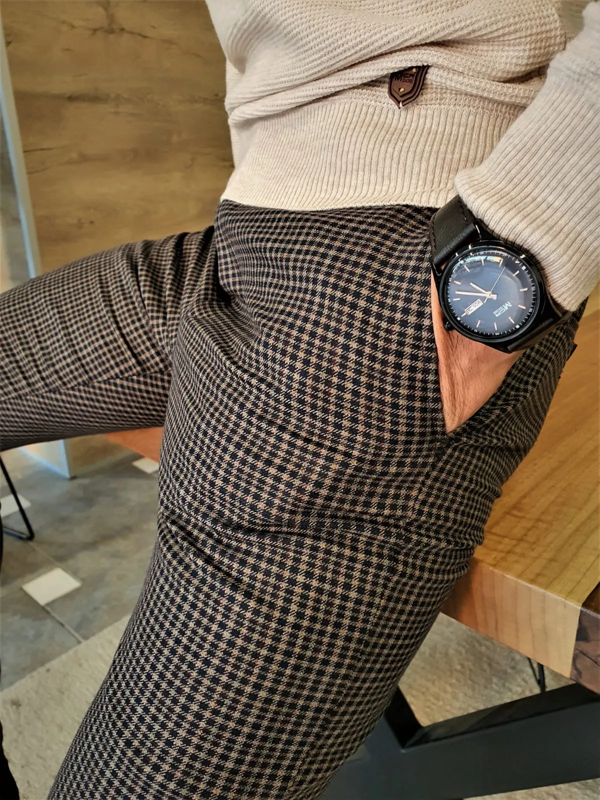 Clemson Camel Slim Fit Plaid Pants: The Perfect Blend of Comfort and Style